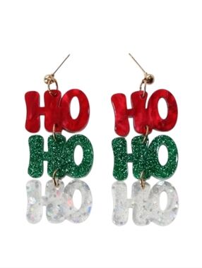 Christmas Ho Ho Ho Decor Dangle Earrings